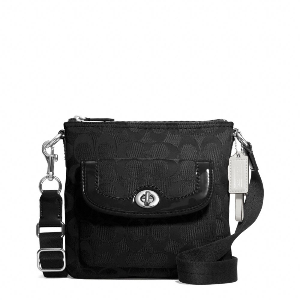 COACH PARK SIGNATURE SWINGPACK - SILVER/BLACK/BLACK - F49148