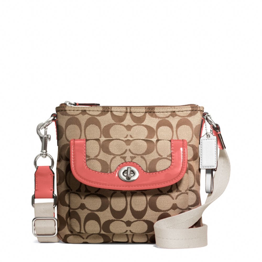 COACH PARK SIGNATURE SWINGPACK - SILVER/KHAKI/TEAROSE - F49148