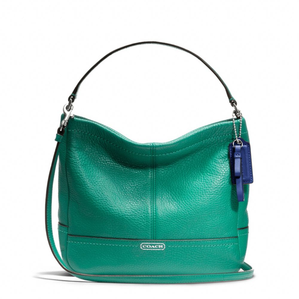 COACH PARK LEATHER MINI DUFFLE CROSSBODY - SILVER/BRIGHT JADE - F49160