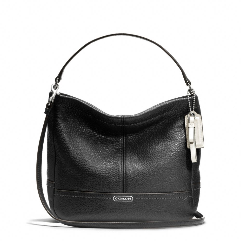 PARK LEATHER MINI DUFFLE CROSSBODY - COACH f49160 - SILVER/BLACK