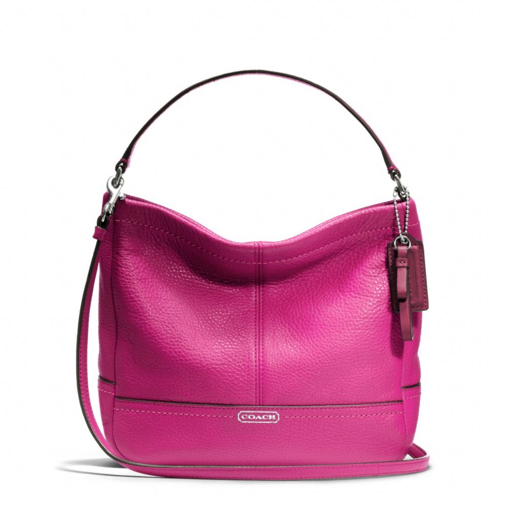 PARK LEATHER MINI DUFFLE CROSSBODY - COACH f49160 - SILVER/BRIGHT MAGENTA