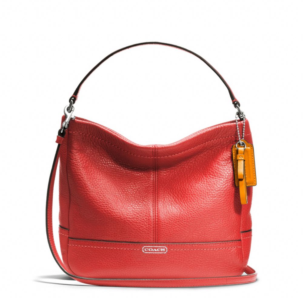 COACH PARK LEATHER MINI DUFFLE CROSSBODY - SILVER/VERMILLION - F49160