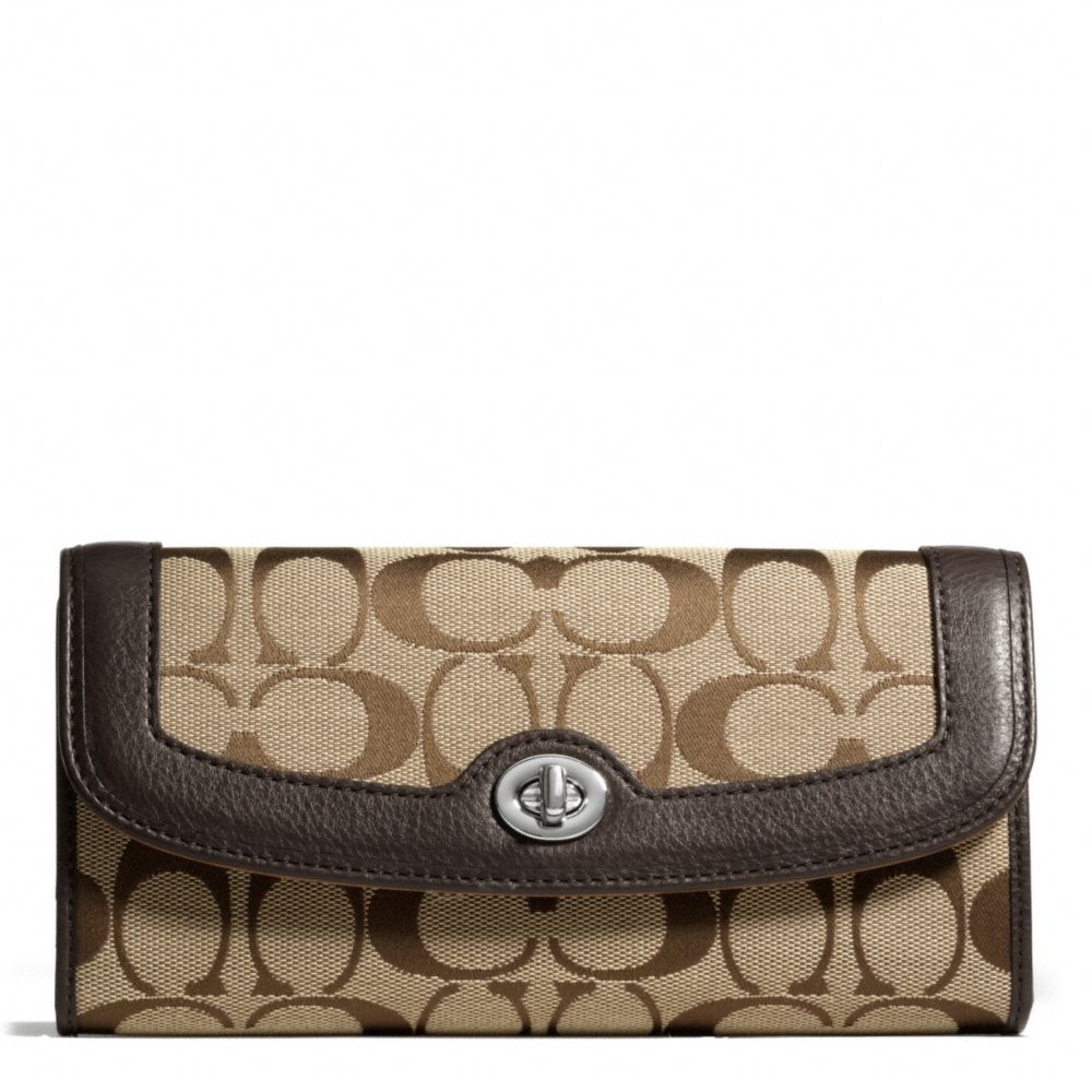 PARK SIGNATURE TURNLOCK SLIM ENVELOPE - COACH f49165 - SILVER/KHAKI/MAHOGANY