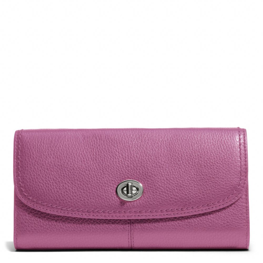 PARK LEATHER TURNLOCK SLIM ENVELOPE - COACH f49167 - SILVER/ROSE