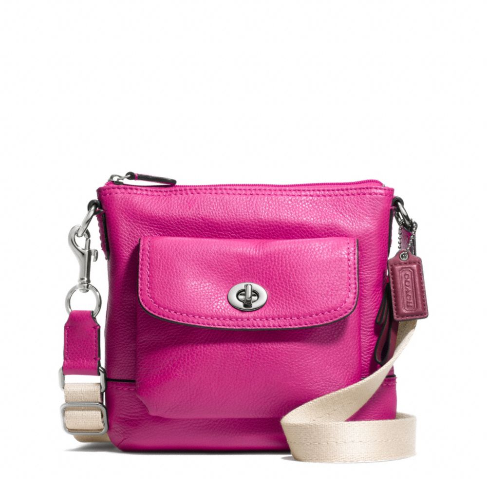 COACH PARK LEATHER SWINGPACK - SILVER/BRIGHT MAGENTA - F49170