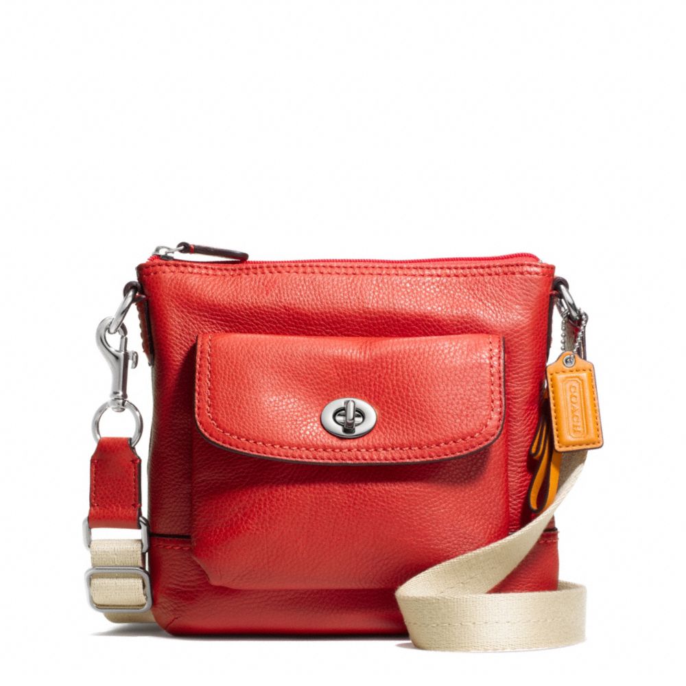 COACH PARK LEATHER SWINGPACK - SILVER/VERMILLION - F49170