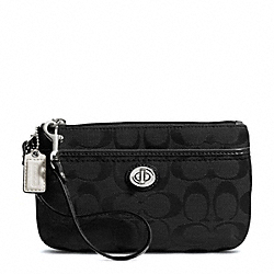 COACH PARK SIGNATURE MEDIUM WRISTLET - SILVER/BLACK/BLACK - F49175