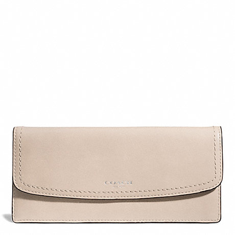 COACH LEATHER SOFT WALLET - SILVER/LIGHT GOLDGHT SAND - f49229