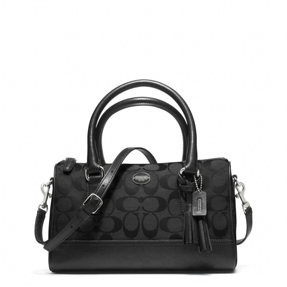 COACH LEGACY WEEKEND SIGNATURE MINI SATCHEL - SILVER/BLACK/BLACK - F49283