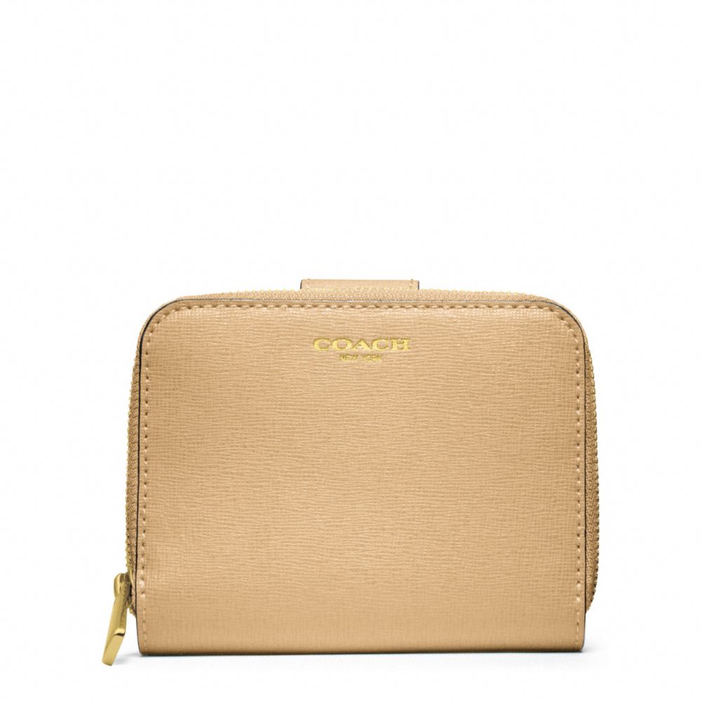 SAFFIANO LEATHER MEDIUM ZIP AROUND - COACH f49352 - BRASS/CAMEL