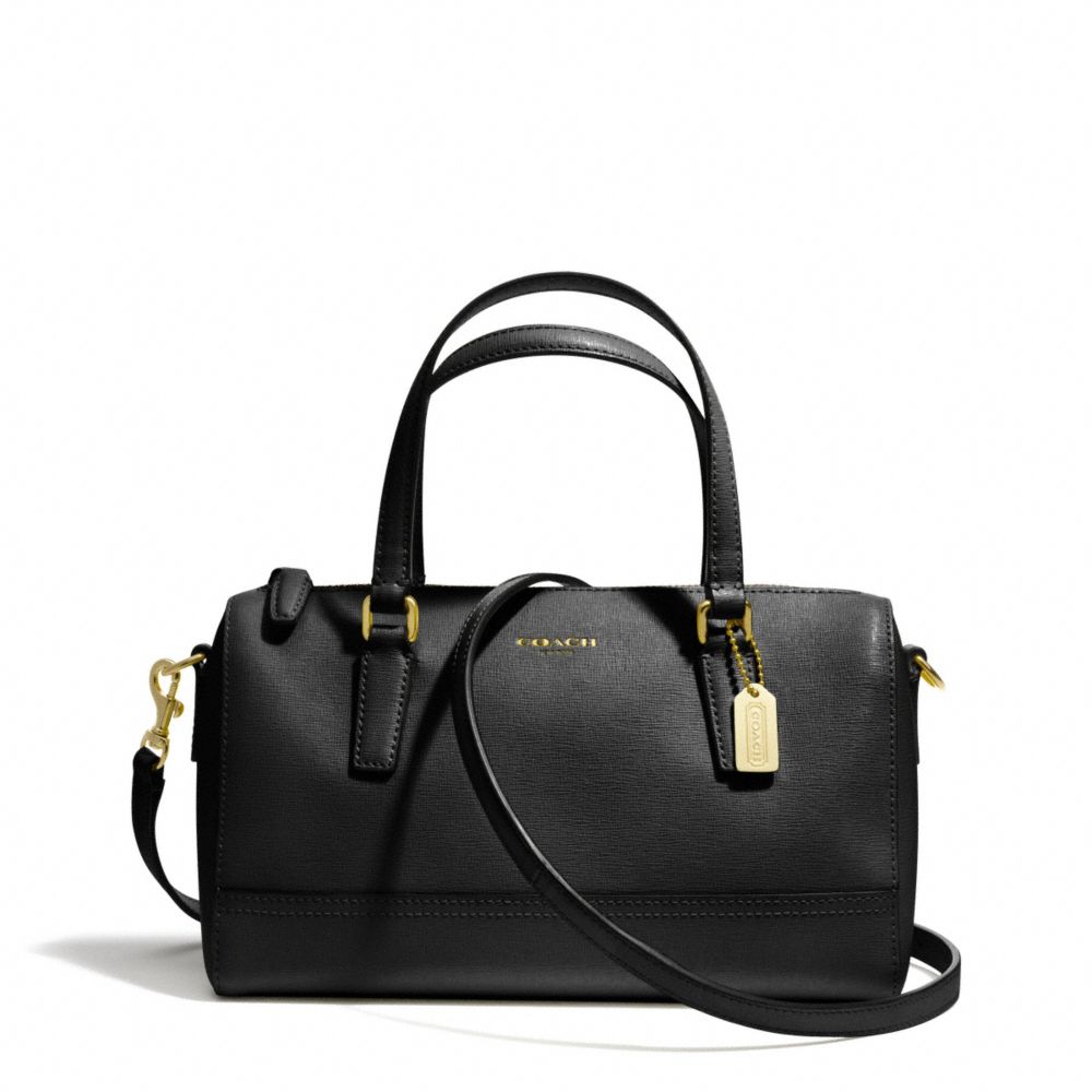 MINI SATCHEL IN SAFFIANO LEATHER - COACH f49392 - BRASS/BLACK