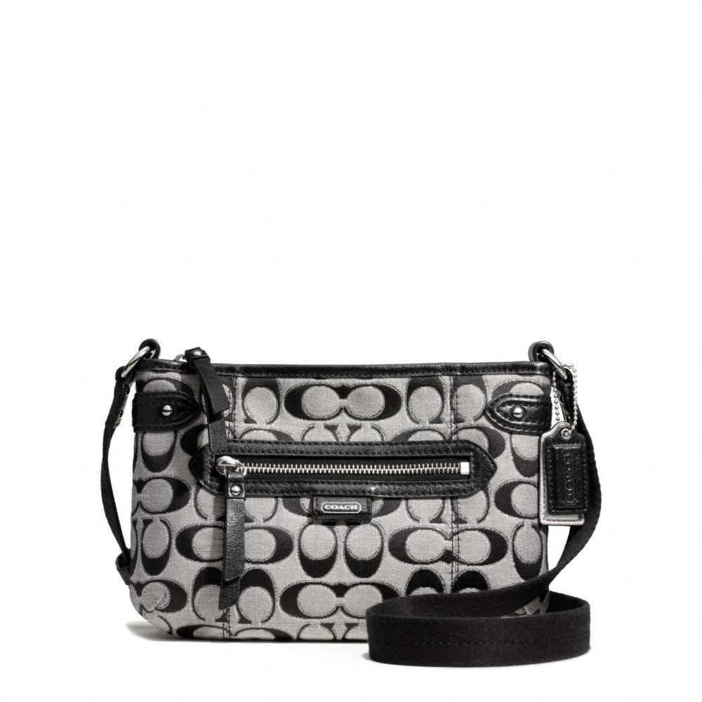 COACH DAISY OUTLINE SIGNATURE METALLIC SWINGPACK - SILVER/MOONLIGHT - F49452