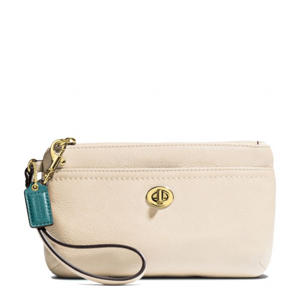 PARK LEATHER MEDIUM WRISTLET - COACH f49472 - BRASS/STONE