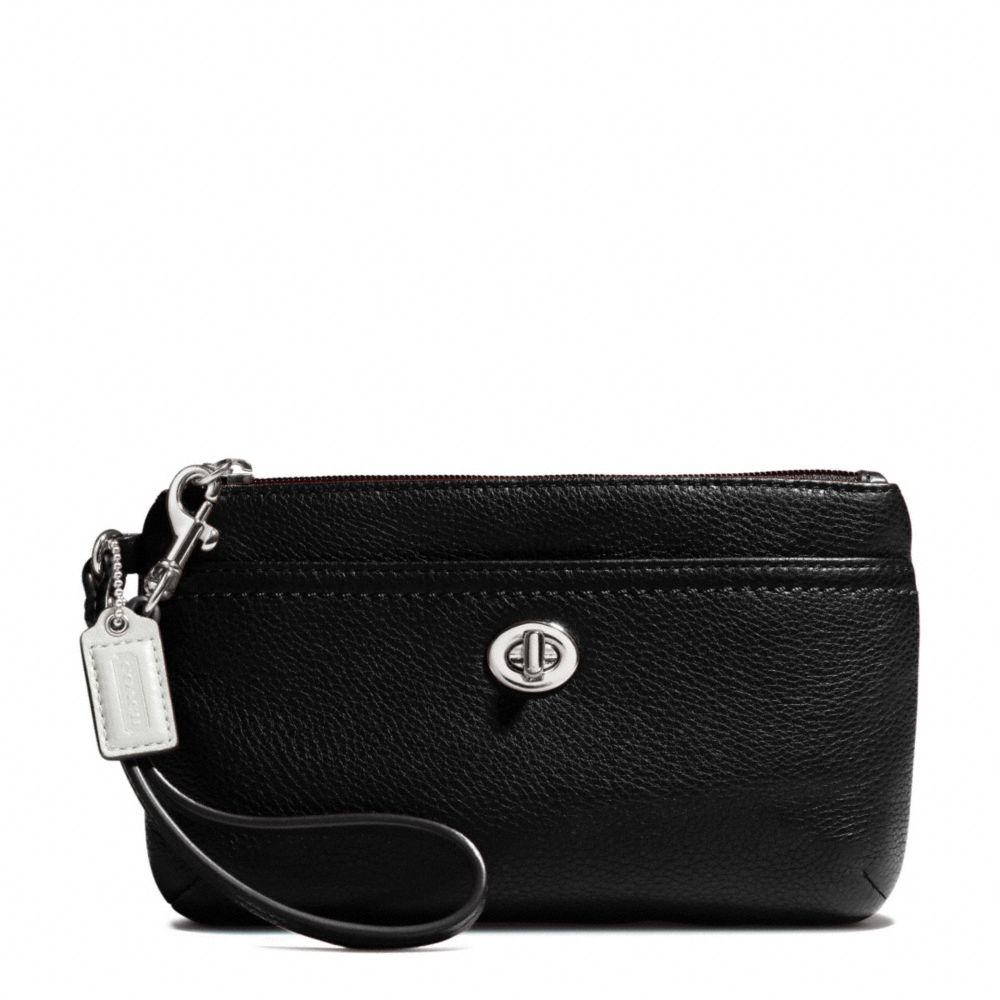 PARK LEATHER MEDIUM WRISTLET - COACH f49472 - SILVER/BLACK