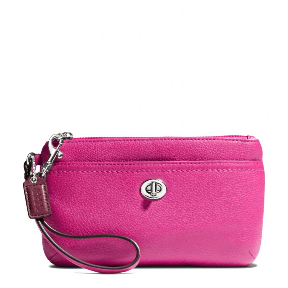 PARK LEATHER MEDIUM WRISTLET - COACH f49472 - SILVER/BRIGHT MAGENTA