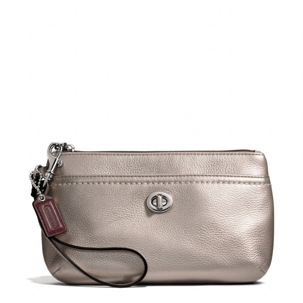 PARK LEATHER MEDIUM WRISTLET - COACH f49472 - SILVER/PEWTER