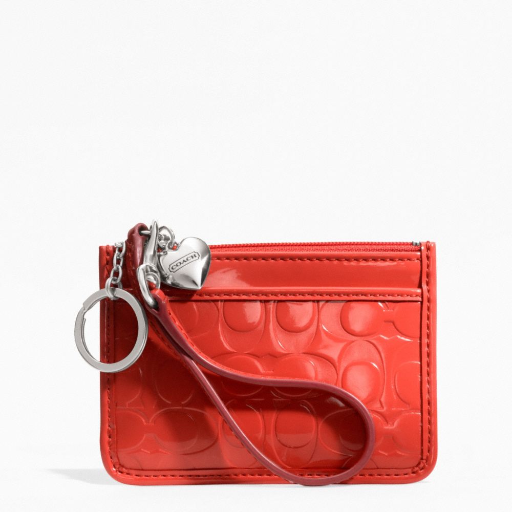 EMBOSSED LIQUID GLOSS ID SKINNY - COACH f49535 - SILVER/VERMILLION