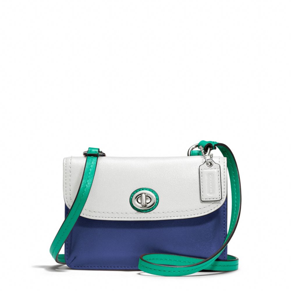 PARK COLORBLOCK LEATHER DYLAN - COACH f49554 - SILVER/FRENCH BLUE MULTI