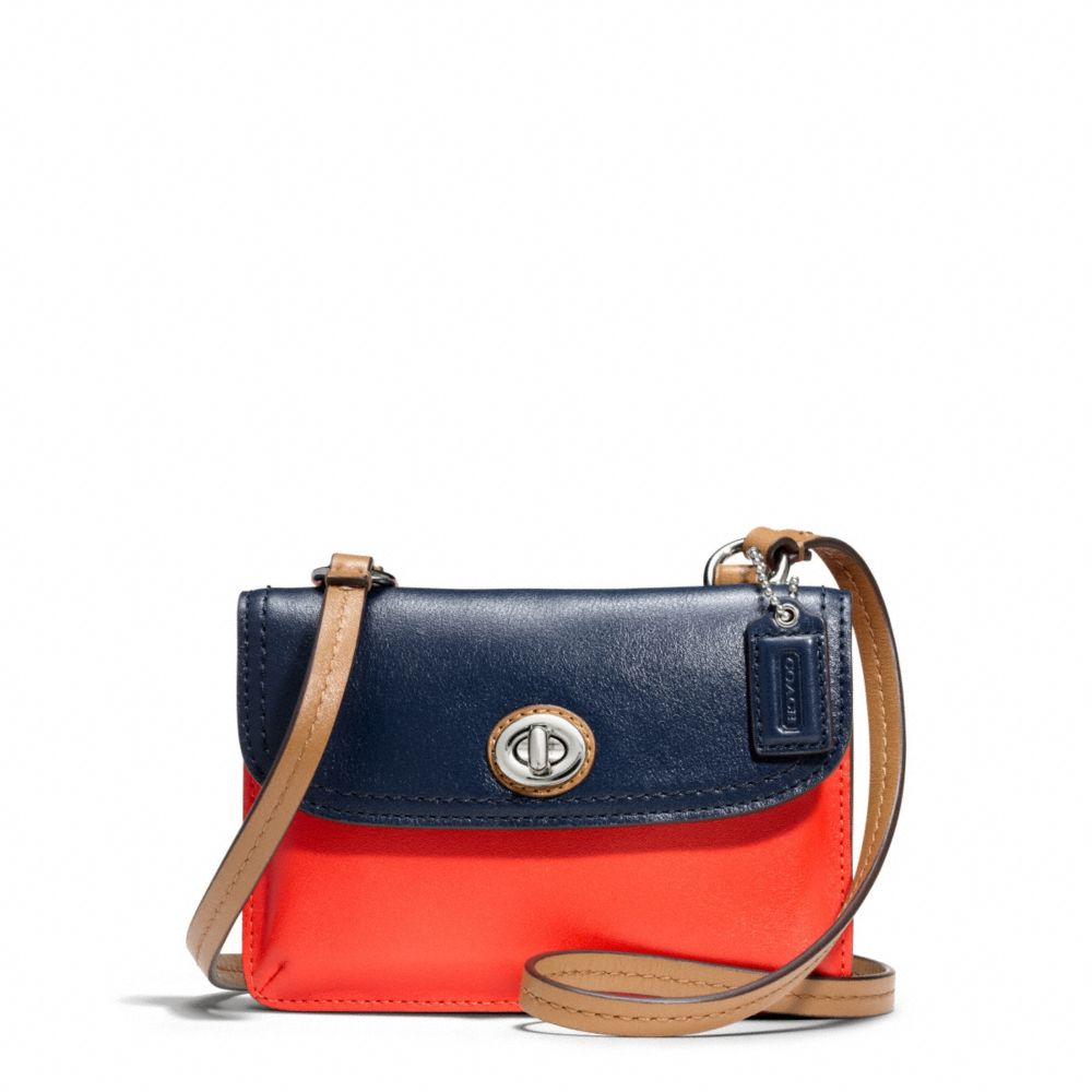 PARK COLORBLOCK LEATHER DYLAN - COACH f49554 - SILVER/VERMILLION MULTICOLOR