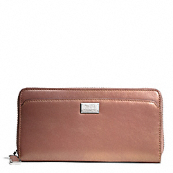 COACH MADISON ACCORDION ZIP IN METALLIC LEATHER - ONE COLOR - F49600