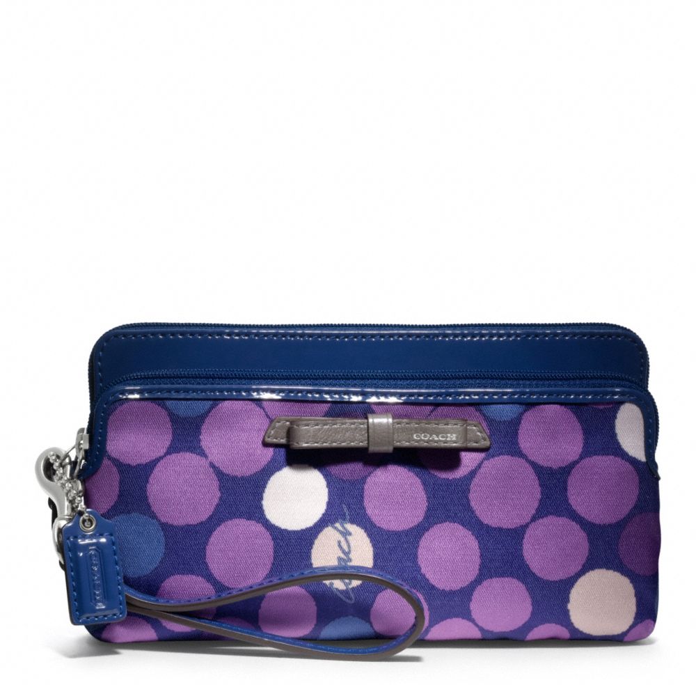 POPPY WATERCOLOR DOT DOUBLE ZIP WALLET - COACH f49625 - 17878