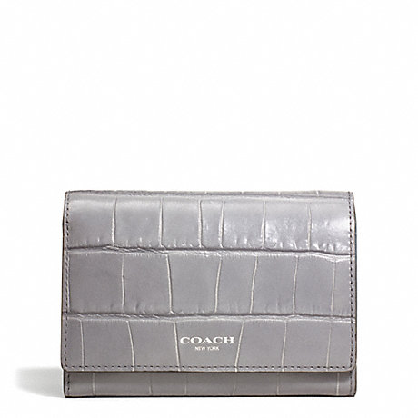 COACH LEGACY CROC EMBOSSED LEATHER COMPACT CLUTCH -  - f49640