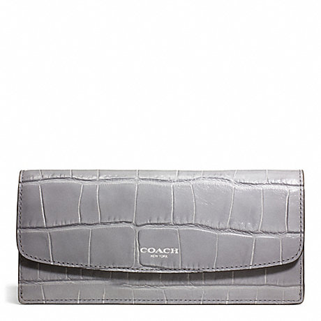 COACH EMBOSSED CROC SOFT WALLET -  - f49655