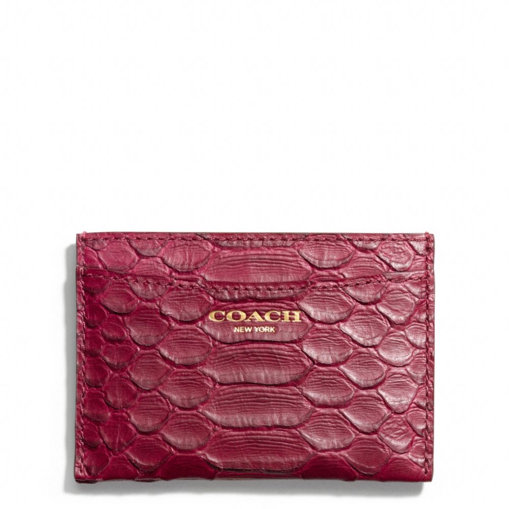 CARD CASE IN EMBOSSED PYTHON LEATHER - COACH f49689 - 23821