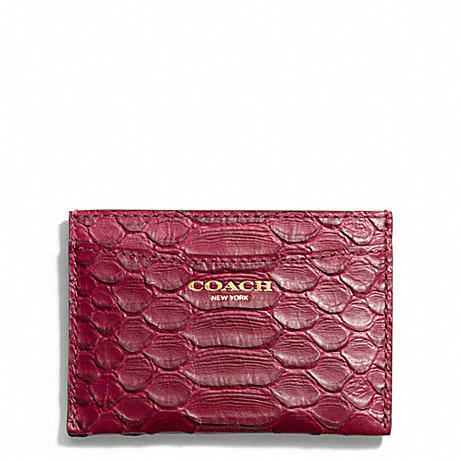 COACH EMBOSSED PYTHON LEATHER CARD CASE -  - f49689