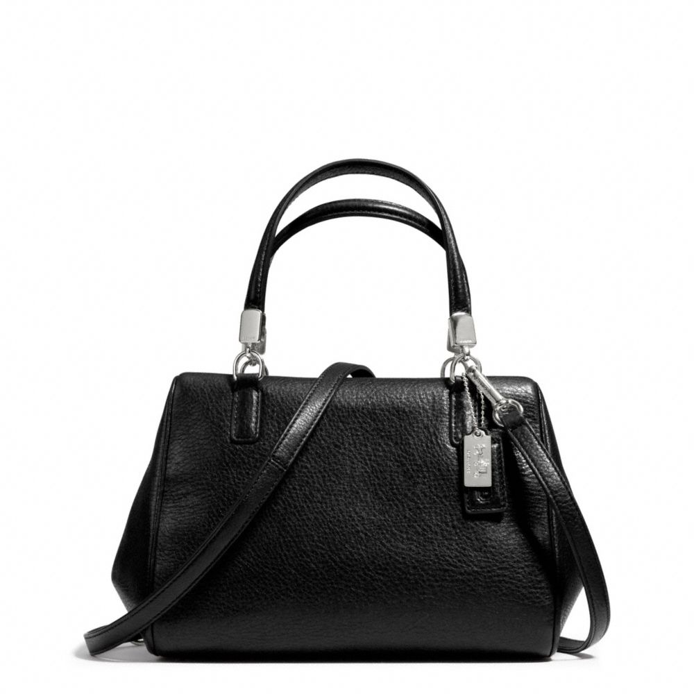 COACH MADISON LEATHER MINI SATCHEL - SILVER/BLACK - F49720