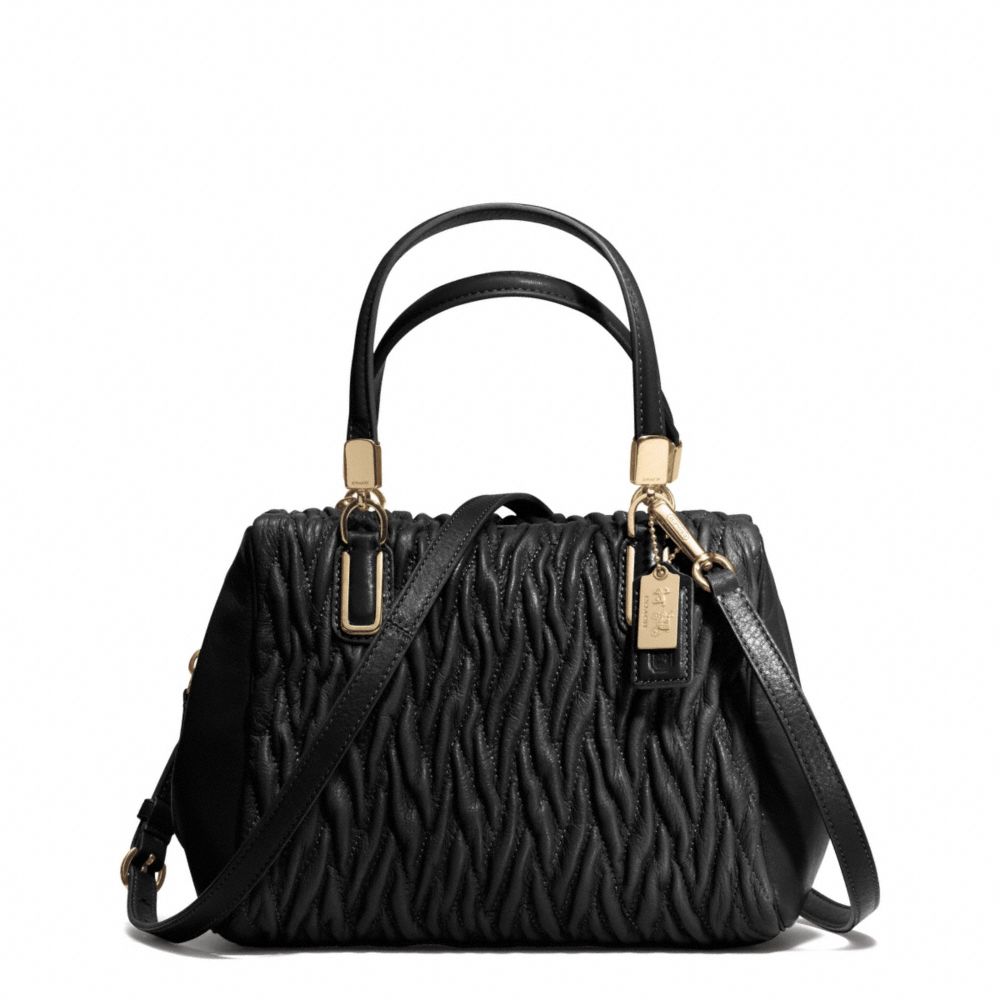 MADISON GATHERED TWIST MINI SATCHEL - COACH f49723 - LIGHT GOLD/BLACK