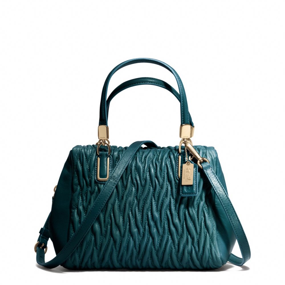 COACH MADISON GATHERED TWIST MINI SATCHEL - Light Gold/DK TEAL - F49723