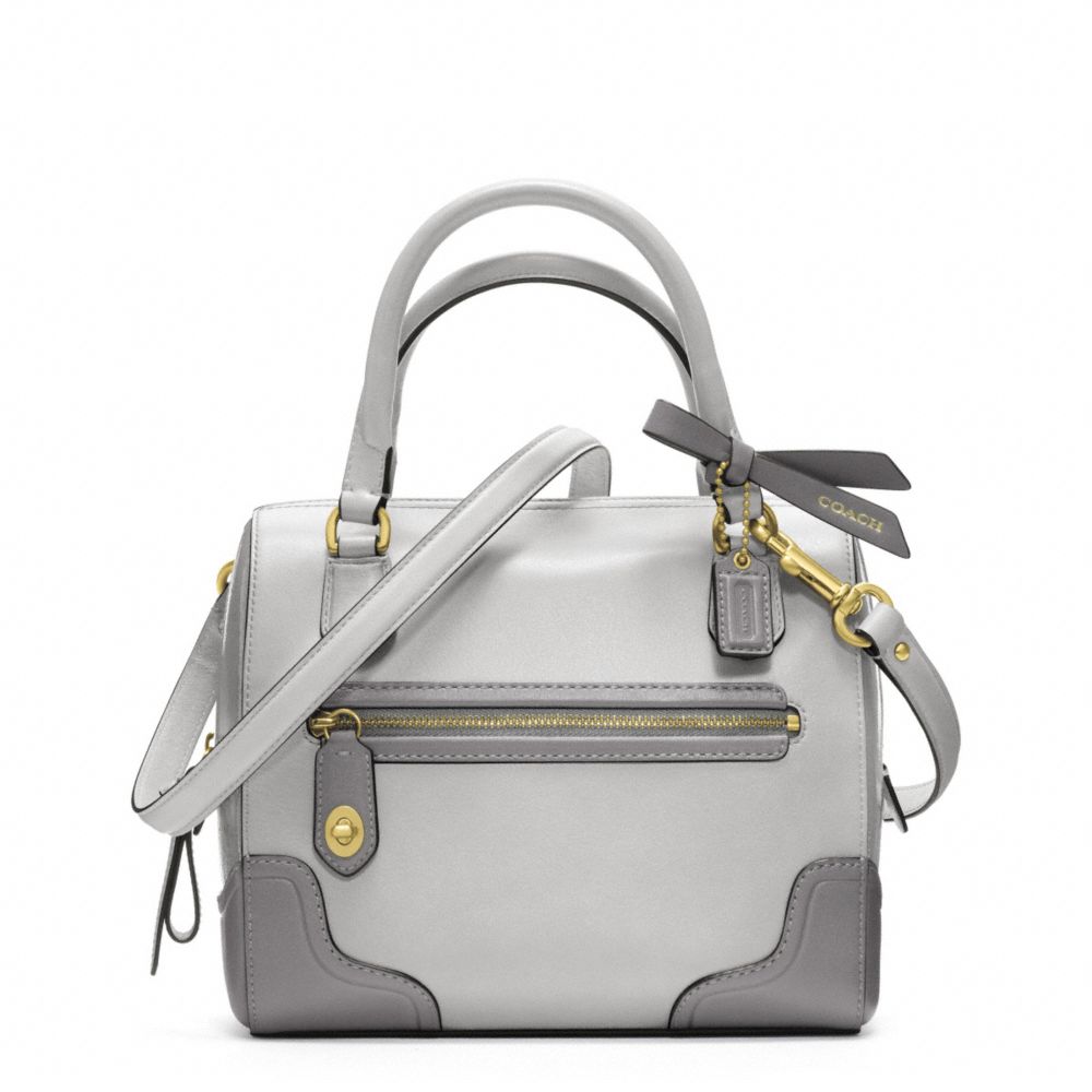 COACH POPPY COLORBLOCK LEATHER MINI SATCHEL - LI/LIGHT GREY - F49757