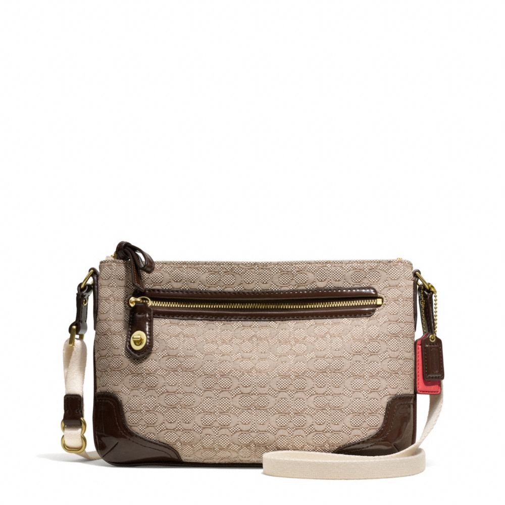 POPPY SIGNATURE C MINI OXFORD EAST/WEST SWINGPACK - COACH f49776 - BRASS/KHAKI/MAHOGANY