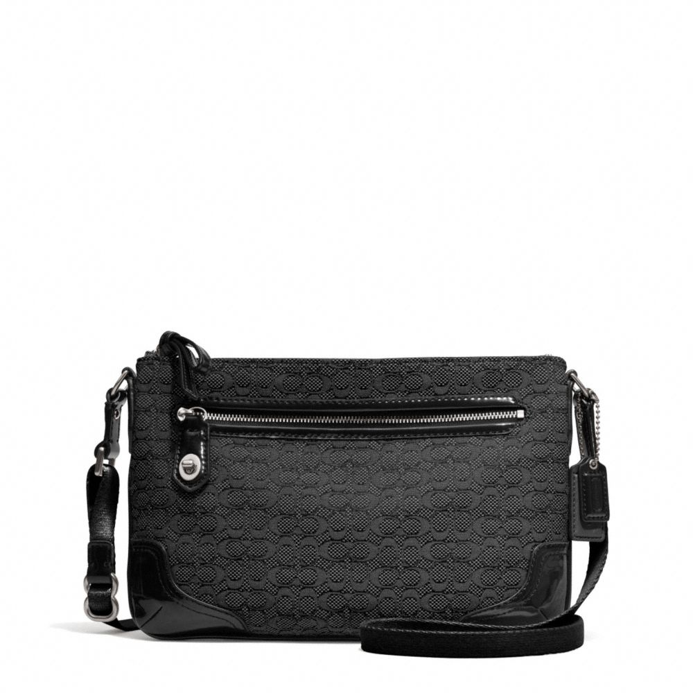 POPPY SIGNATURE C MINI OXFORD EAST/WEST SWINGPACK - COACH f49776 - SILVER/BLACK/BLACK