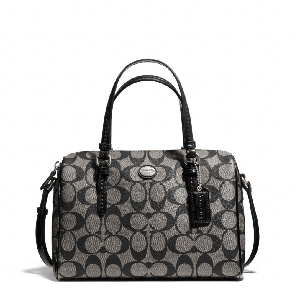 PEYTON SIGNATURE BENNETT MINI SATCHEL - COACH f49862 - SILVER/BLACK/WHITE/BLACK