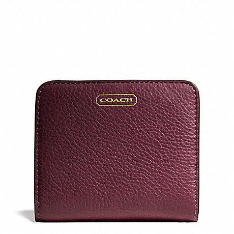 COACH PARK LEATHER SMALL WALLET - BRASS/BURGUNDY - f49879
