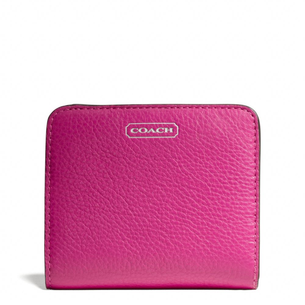 PARK LEATHER SMALL WALLET - COACH f49879 - SILVER/BRIGHT MAGENTA