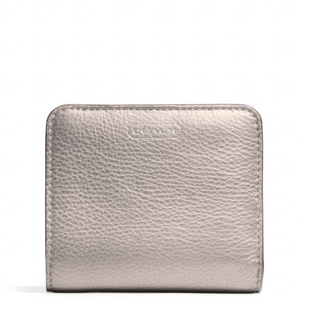 PARK LEATHER SMALL WALLET - COACH f49879 - SILVER/PEWTER