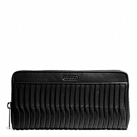 COACH TAYLOR GATHERED LEATHER ACCORDION ZIP - SILVER/BLACK - f49889