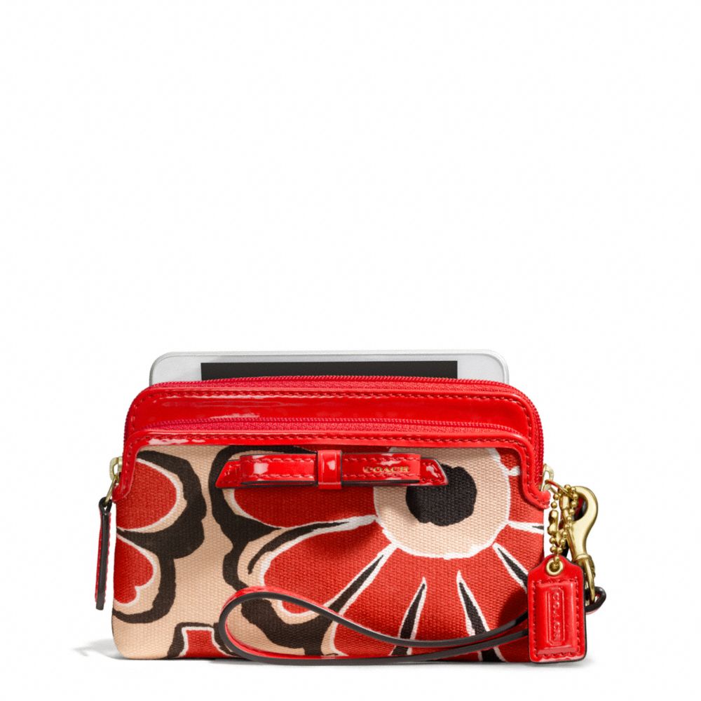 POPPY FLORAL SCARF PRINT DOUBLE ZIP WRISTLET - COACH f49932 - 19679