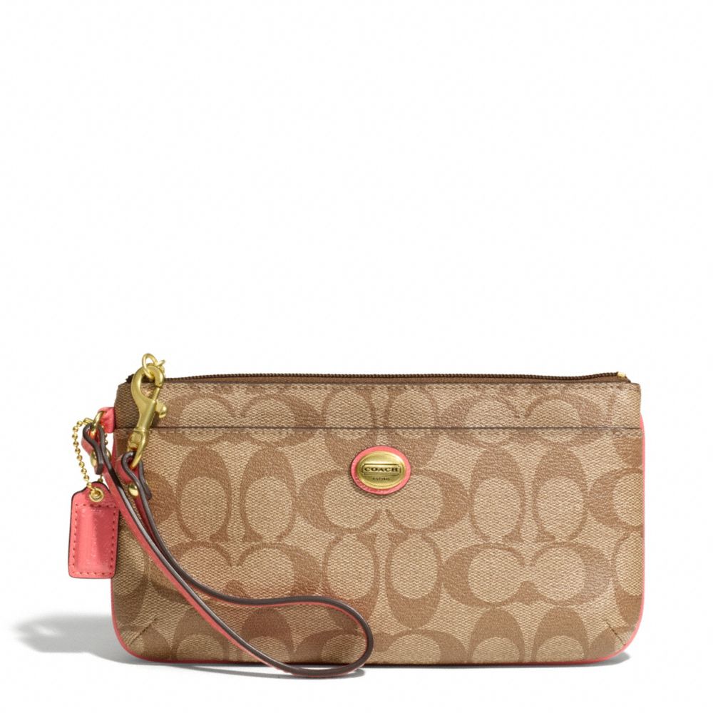 PEYTON SIGNATURE GO-GO WRISTLET - COACH f49965 - BRASS/KHAKI/CORAL