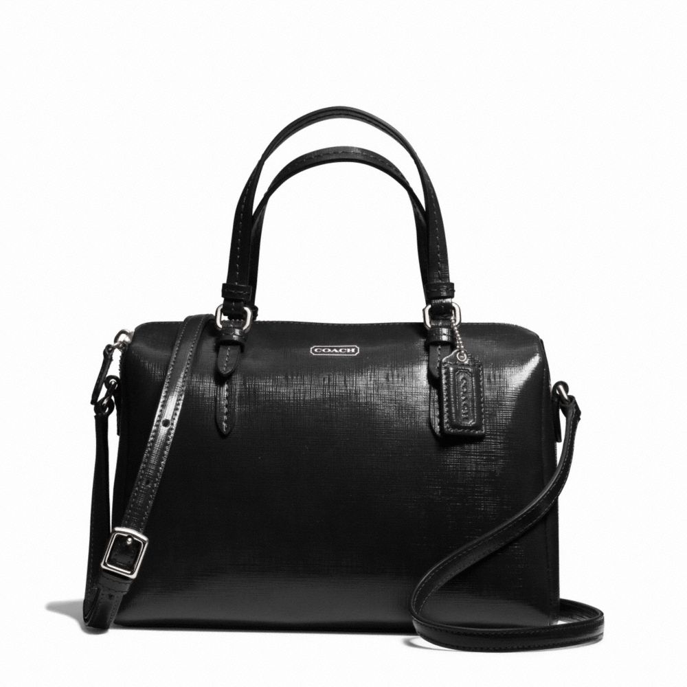 PEYTON PATENT BENNETT MINI SATCHEL - COACH f50059 - SILVER/BLACK