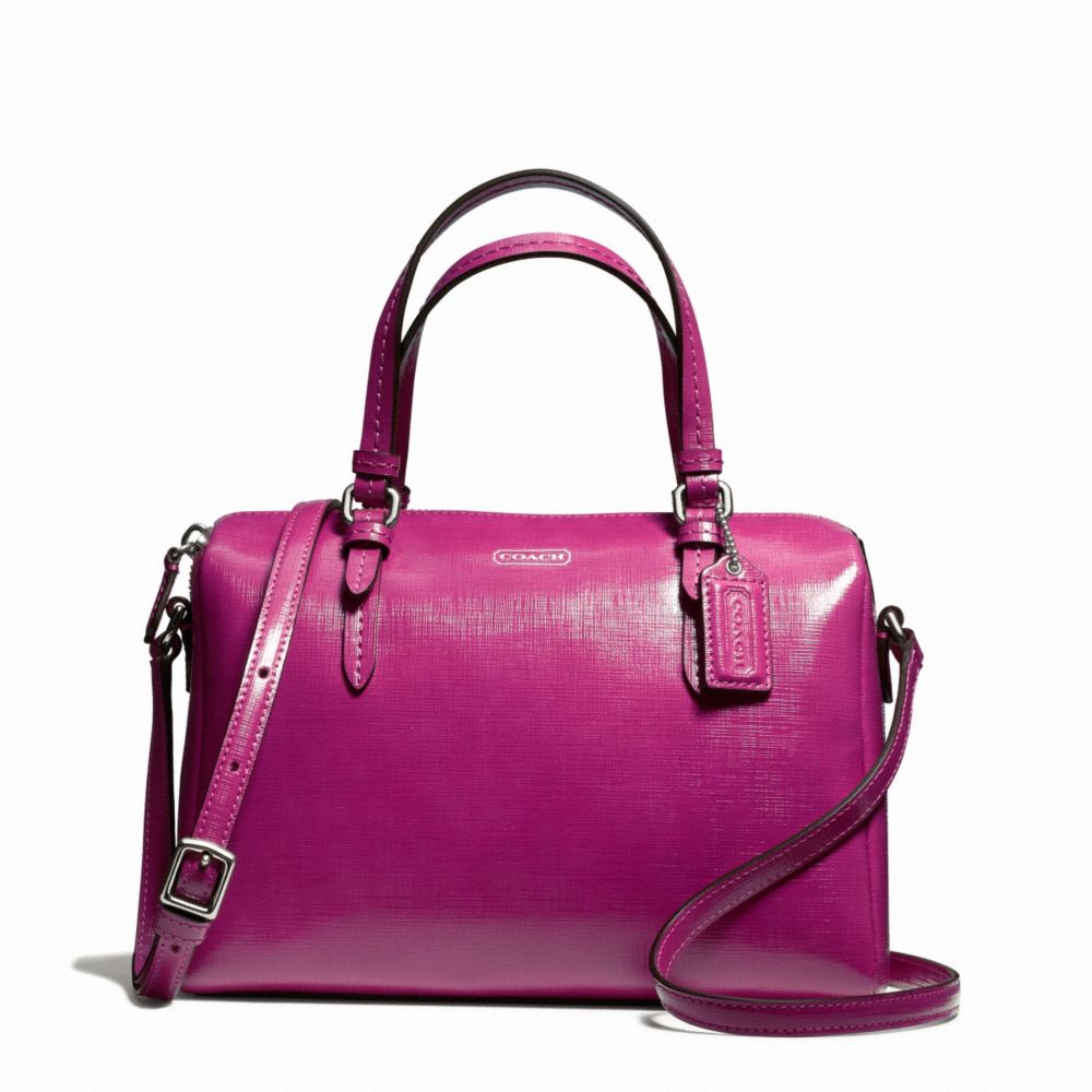 PEYTON PATENT BENNETT MINI SATCHEL - COACH f50059 - SILVER/BRIGHT MAGENTA