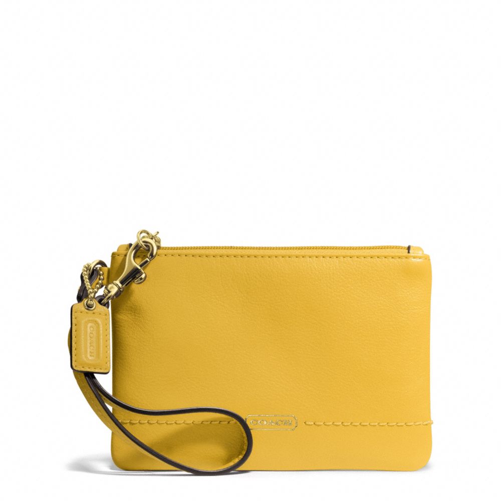 CAMPBELL LEATHER SMALL WRISTLET - COACH f50078 - BRASS/SUNFLOWER