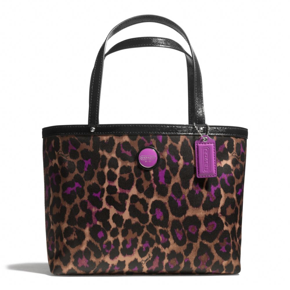 COACH SIGNATURE STRIPE OCELOT PRINT TOP HANDLE TOTE - ONE COLOR - F50102