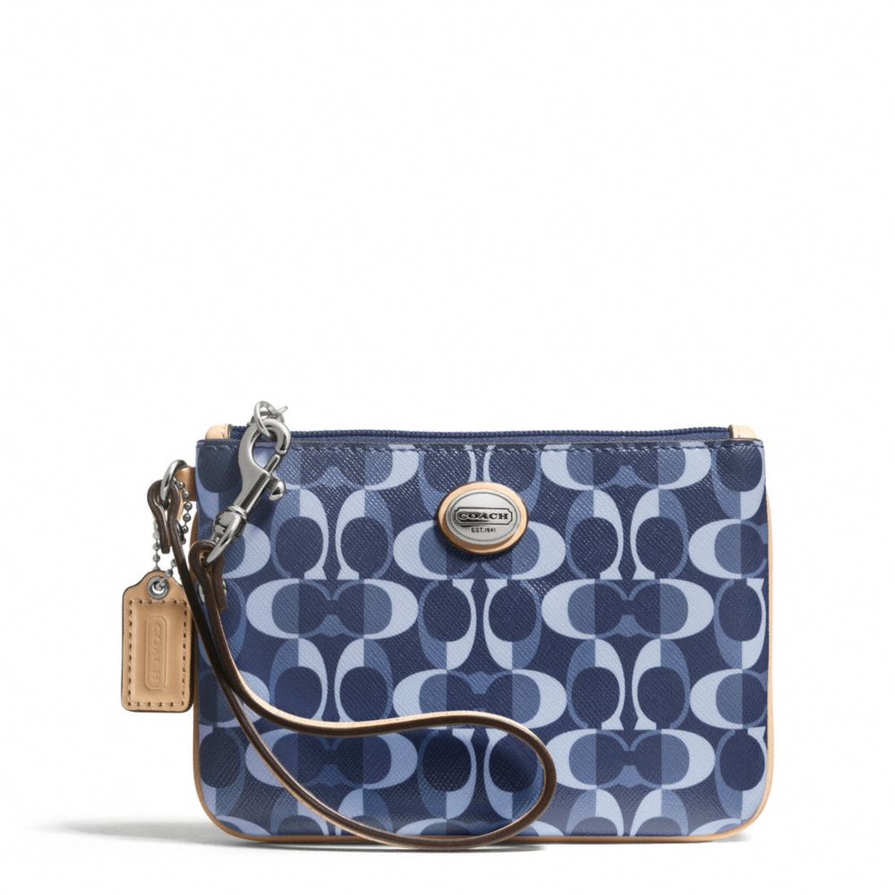 PEYTON DREAM C SMALL WRISTLET - COACH f50108 - SILVER/DENIM/TAN