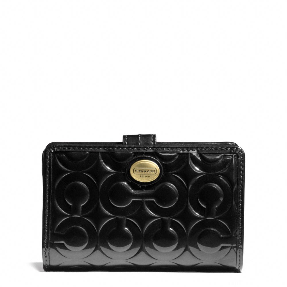 PEYTON OP ART EMBOSSED PATENT MEDIUM WALLET - COACH f50122 - 20121