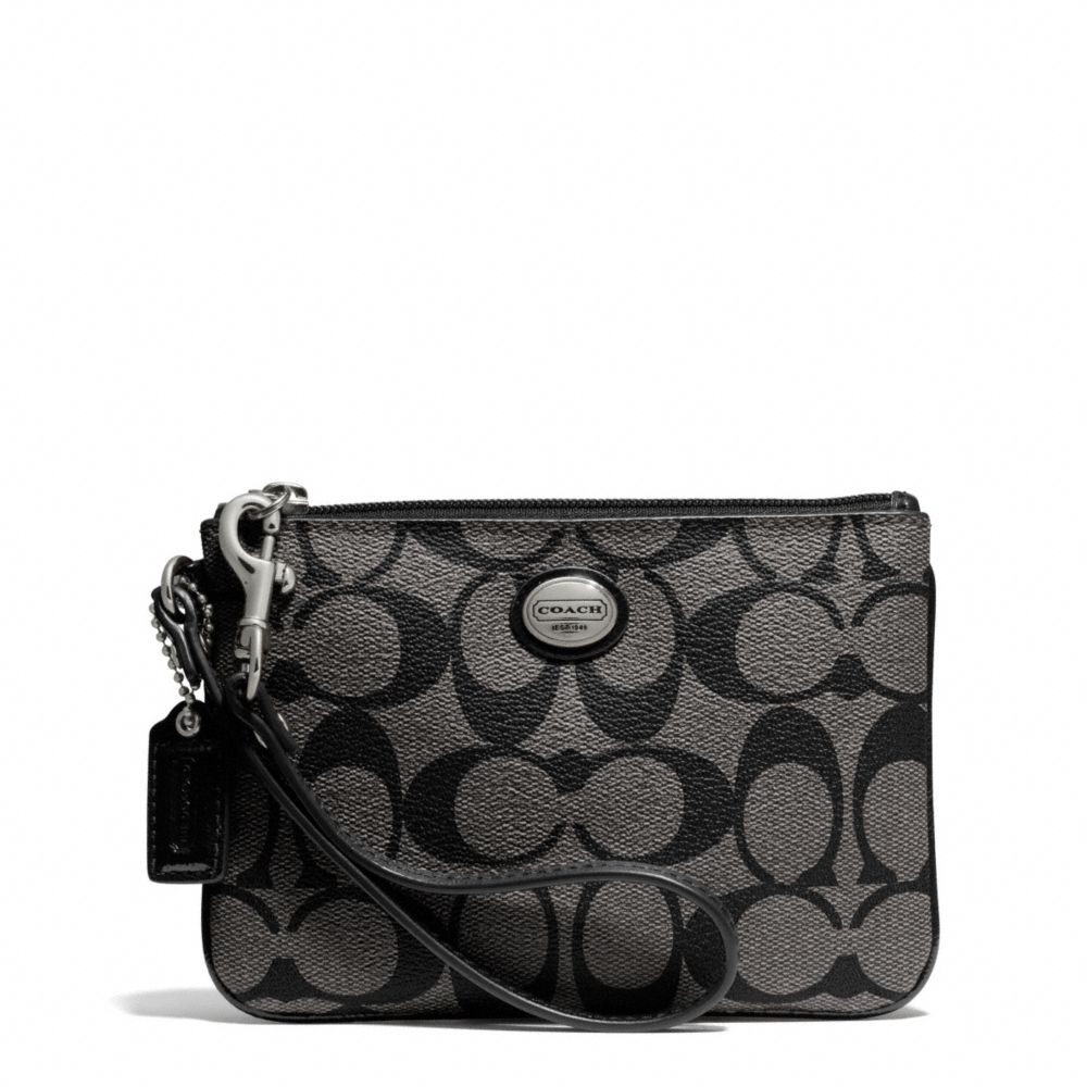 PEYTON SIGNATURE SMALL WRISTLET - COACH f50142 - SILVER/BLACK/WHITE/BLACK