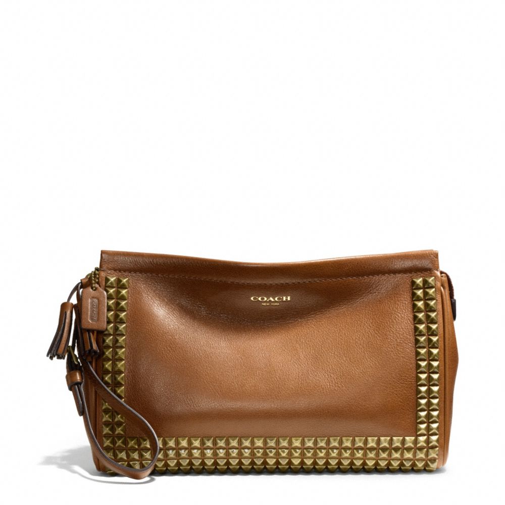 COACH STUDDED LEATHER LARGE CLUTCH - ONE COLOR - F50190